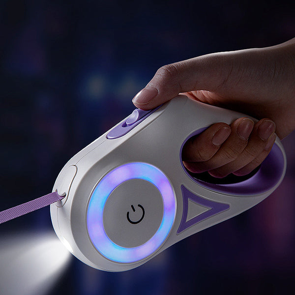 “Retractable Dog Leash with Collar & LED Light